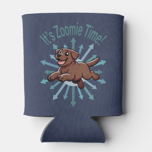 Zoomie Time Chocolate Lab 缶クーラー (裏面)