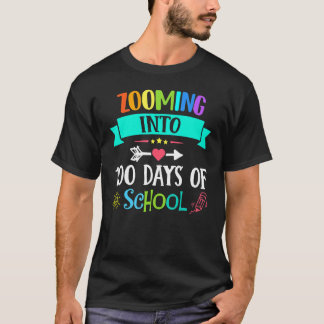 Zooming Into 100 Days Of School Teacher Kids   Tシャツ