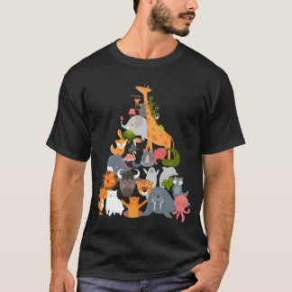 Zoorip Animal Pyramid friend Tシャツ