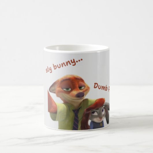 Zootopia Inspired "Sly Bunny, Dumb Fox" Ceramic Co コーヒーマグカップ (中央)