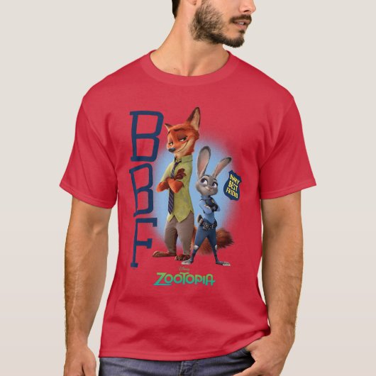Zootopia Judy and Nick Bunnys Best Friend BBF funn Tシャツ (正面)