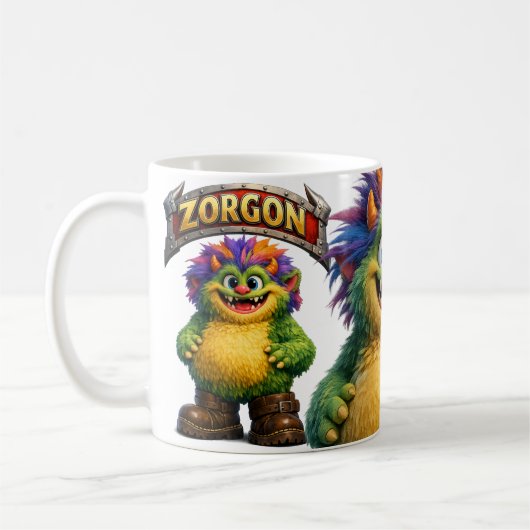 Zorgon Funny Monster コーヒーマグカップ (左)