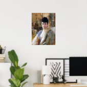 Zorn - Lady With Fur Cape 1887 ポスター (ホームオフィス)