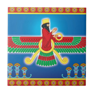 Zoroastrianのペルシャ語Faravahar タイル
