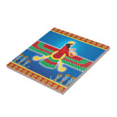 Zoroastrianのペルシャ語Faravahar タイル (側面)