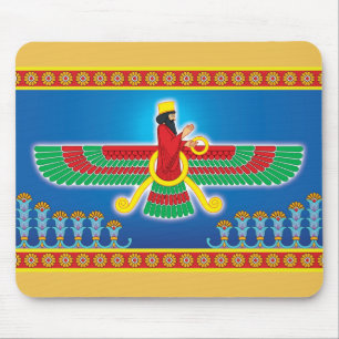 Zoroastrianのペルシャ語Faravahar マウスパッド