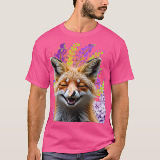 Zorro tierno entre flores tシャツ