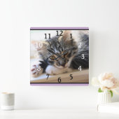 ZorroCatウィンドウの壁時計 スクエア壁時計 (ホーム)