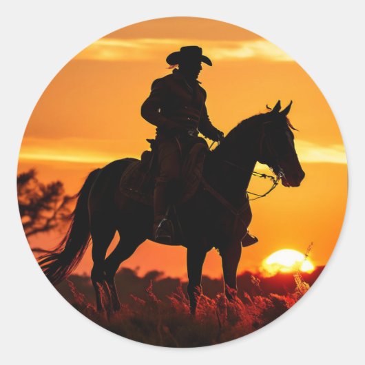 ZOYNK Cowboy Sunset 0023384 ラウンドシール (正面)