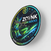 Zoynk Neon Socks ラウンド壁時計 (傾斜)