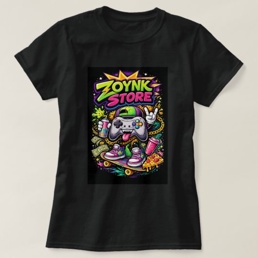 ZOYNKSTORE ゲームコントローラー スケートボード 00456 Tシャツ (デザイン正面)