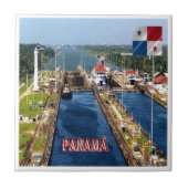 zPA014パナマ、運河ロック、アメリカ、セラミックタイル タイル (正面)