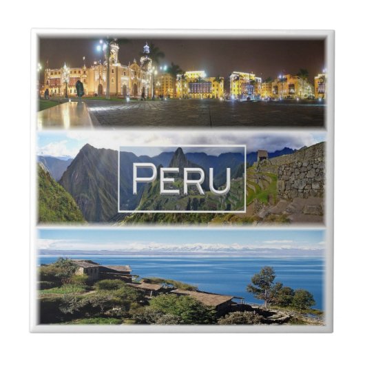 zPE007 PERU，モザイク，アメリカ， タイル (正面)