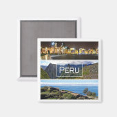 zPE007 PERU, Mosaic, America,冷蔵庫 マグネット (正面/裏面)