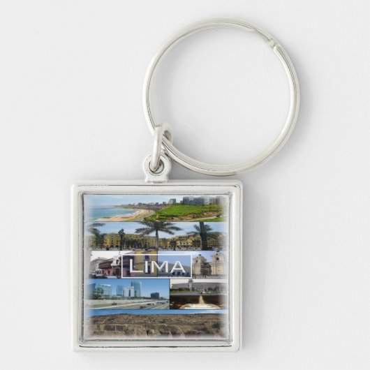 zPE008モザイクLIMAのペルー，アメリカ， キーホルダー (正面)