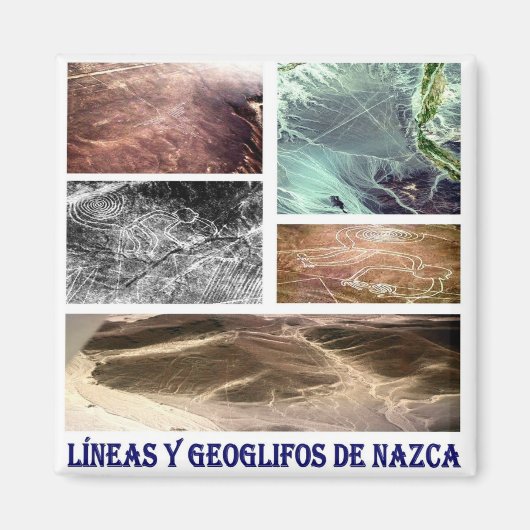 zPE009 PERU, Nazca Lines and Geoglyphs,冷蔵庫 マグネット (正面)