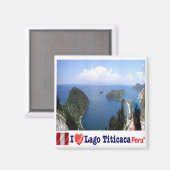 zPE012 LAKE TITICACA I Love，ペルー，冷蔵庫 マグネット (正面/裏面)