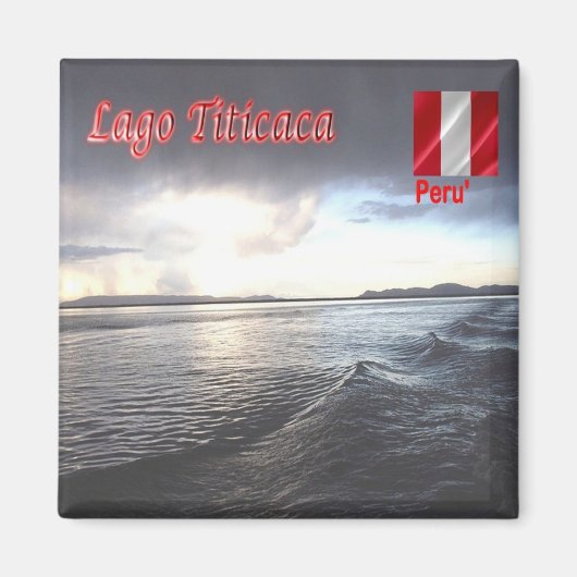 zPE014 LAKE TITICACA，ペルー，アメリカ，冷蔵庫 マグネット (正面)