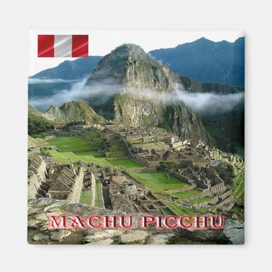 zPE023 MCHU PICCHU，ペルー，アメリカ，冷蔵庫 マグネット (正面)