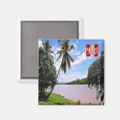 zPE024 PERU,Huallaga River，ペルーの森，冷蔵庫 マグネット (正面/裏面)
