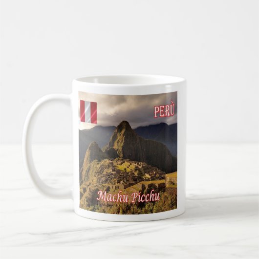 zPE025 MACHU PICCHU, Cozco,ペルー, コーヒーマグカップ (左)