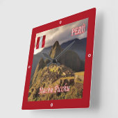 zPE025 MACHU PICCHU, Cozco，ペルー， スクエア壁時計 (傾斜)