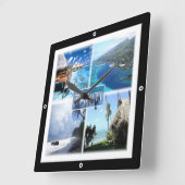 zPF003 TAHITI、ポリネシアフランスの、オセアニア、 スクエア壁時計 (傾斜)