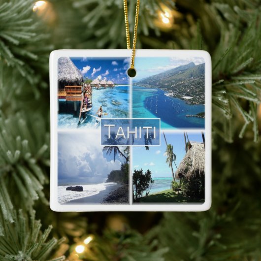 zPF003 TAHITI、ポリネシアフランスの、オセアニア、 セラミックオーナメント (ツリー)