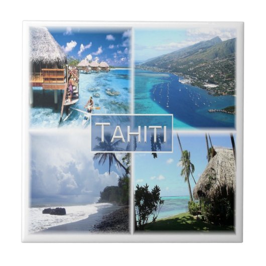 zPF003 TAHITI、ポリネシアフランスの、オセアニア、 タイル (正面)