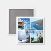 zPF003 TAHITI、ポリネシアフランスの、オセアニア、冷蔵庫 マグネット (正面/裏面)