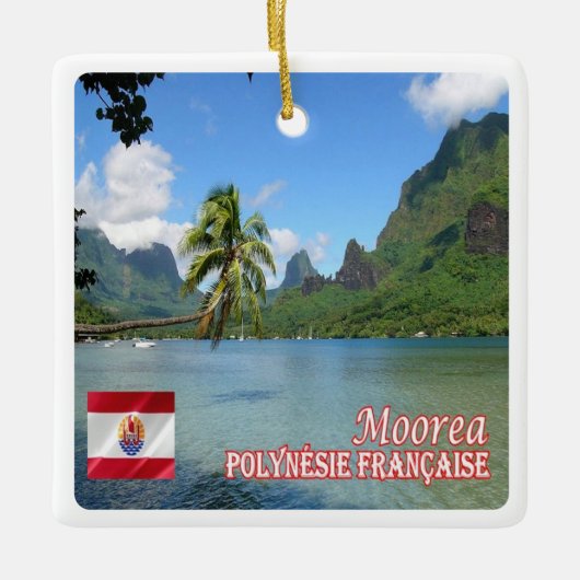 zPF013調理師ベイ，ムーアフランスのア，ポリネシア， セラミックオーナメント (正面)