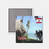 zPF015 TAHITI、ポリネシアフランスの、オセアニア、冷蔵庫 マグネット (正面/裏面)