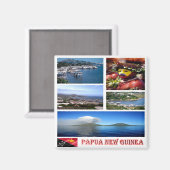 zPG003パプアニューギニア，オセアニア，冷蔵庫 マグネット (正面/裏面)