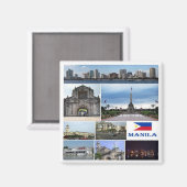 zPH003 MANILAコラージュ、フィリピン、アジア、冷蔵庫 マグネット (正面/裏面)