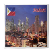 zPH009 MAKATI, City By Night,フィリピン, タイル (正面)