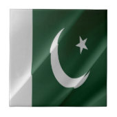 zPK002なびくパキスタン国旗パキスタン， タイル (正面)