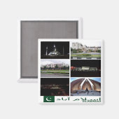 zPK003コラージュISLAMABAD，パキスタンのアジア，冷蔵庫 マグネット (正面/裏面)