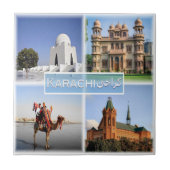 zPK004 KARACHI、MAZAR、QUAID、パキスタン、 タイル (正面)