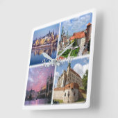 zPL009 KRAKOW，ポーランド，ヨーロッパ， スクエア壁時計 (傾斜)