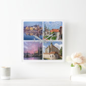 zPL009 KRAKOW，ポーランド，ヨーロッパ， スクエア壁時計 (ホーム)