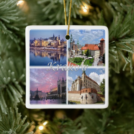 zPL009 KRAKOW,ポーランド,ヨーロッパ, セラミックオーナメント (ツリー)