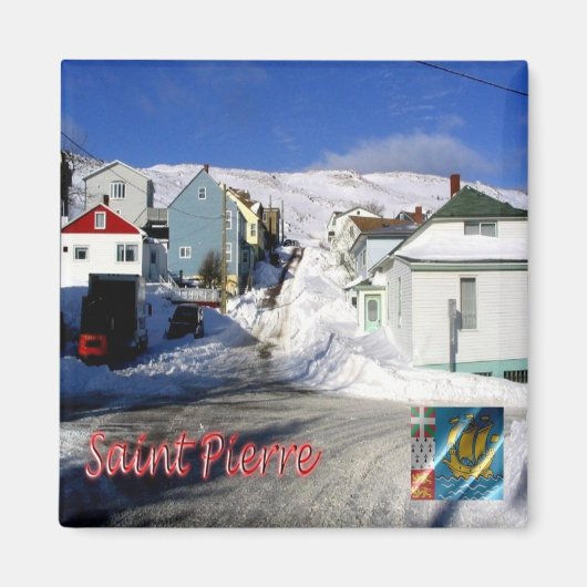 zPM005 SAINT PIERRE, San Pierre Miquelon,冷蔵庫 マグネット (正面)