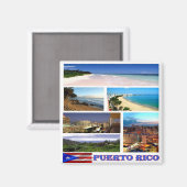 zPR006 PUERTO RICO，モザイク，アメリカ，冷蔵庫 マグネット (正面/裏面)