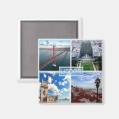 zPT004 LISBON, 25 de Abril Bridge,冷蔵庫 マグネット (正面/裏面)