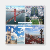 zPT004 LISBON, 25 de Abril Bridge,冷蔵庫 マグネット (正面)