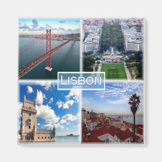 zPT004 LISBON, 25 de Abril Bridge,冷蔵庫 マグネット (正面)