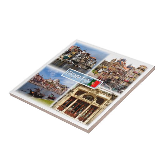 zPT005 RIBEIRA, River Douro，ポルトガル， タイル (側面)