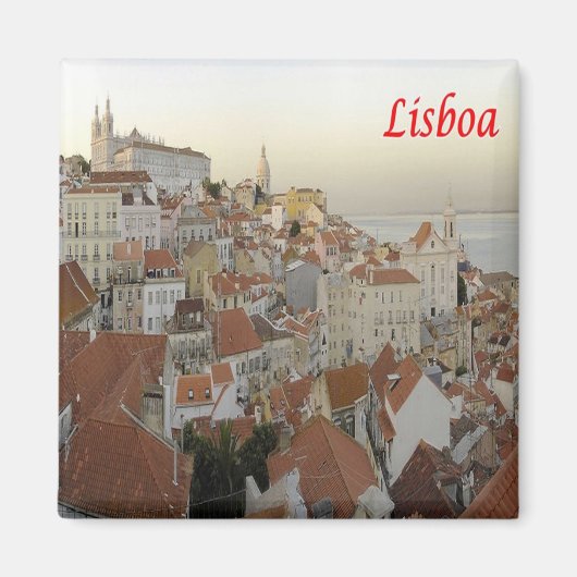 zPT017 LISBON panorama，ポルトガル，ヨーロッパ，冷蔵庫 マグネット (正面)