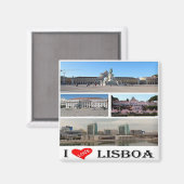 zPT019 LISBON "II Love"，ポルトガル，ヨーロッパ，冷蔵庫 マグネット (正面/裏面)