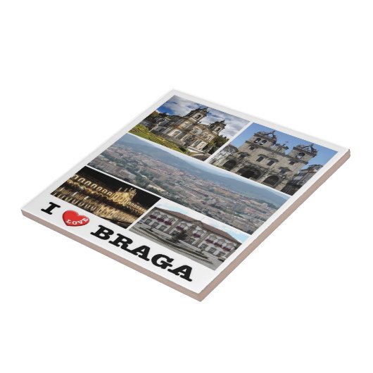 zPT023 BRAGA "I Love"，ポルトガル，ヨーロッパ， タイル (側面)